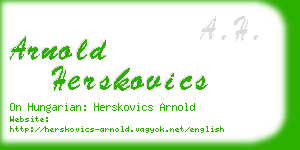 arnold herskovics business card